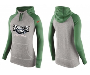 Women Nike Philadelphia Eagles Performance Hoodie Grey & Green_1