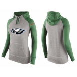 Women Nike Philadelphia Eagles Performance Hoodie Grey & Green_2