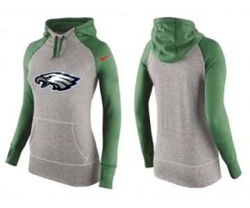 Women Nike Philadelphia Eagles Performance Hoodie Grey & Green_2