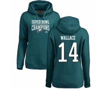 Women's Nike Philadelphia Eagles #14 Mike Wallace Green Super Bowl LII Champions Pullover Hoodie