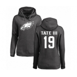 Women's Nike Philadelphia Eagles #19 Golden Tate III Ash One Color Pullover Hoodie