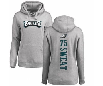 Women's Nike Philadelphia Eagles #75 Josh Sweat Ash Backer Pullover Hoodie