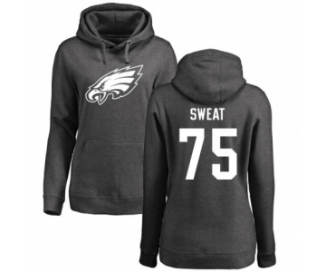 Women's Nike Philadelphia Eagles #75 Josh Sweat Ash One Color Pullover Hoodie