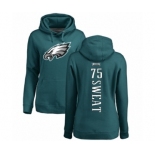 Women's Nike Philadelphia Eagles #75 Josh Sweat Green Backer Pullover Hoodie