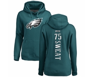 Women's Nike Philadelphia Eagles #75 Josh Sweat Green Backer Pullover Hoodie