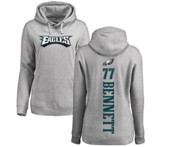 Women's Nike Philadelphia Eagles #77 Michael Bennett Ash Backer Pullover Hoodie