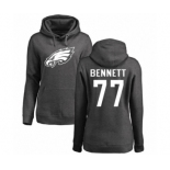 Women's Nike Philadelphia Eagles #77 Michael Bennett Ash One Color Pullover Hoodie