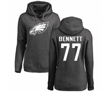 Women's Nike Philadelphia Eagles #77 Michael Bennett Ash One Color Pullover Hoodie