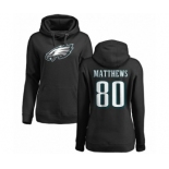 Women's Nike Philadelphia Eagles #80 Jordan Matthews Black Name & Number Logo Pullover Hoodie