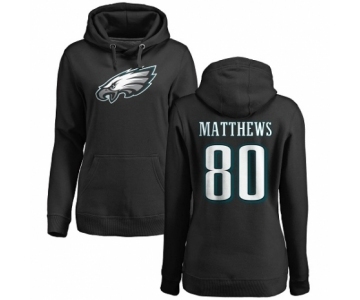 Women's Nike Philadelphia Eagles #80 Jordan Matthews Black Name & Number Logo Pullover Hoodie