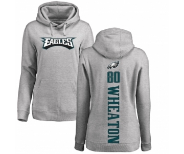 Women's Nike Philadelphia Eagles #80 Markus Wheaton Ash Backer Pullover Hoodie
