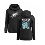 Women's Nike Philadelphia Eagles #80 Markus Wheaton Black Name & Number Logo Pullover Hoodie