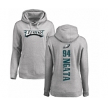Women's Nike Philadelphia Eagles #94 Haloti Ngata Ash Backer Pullover Hoodie