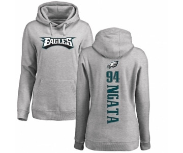 Women's Nike Philadelphia Eagles #94 Haloti Ngata Ash Backer Pullover Hoodie