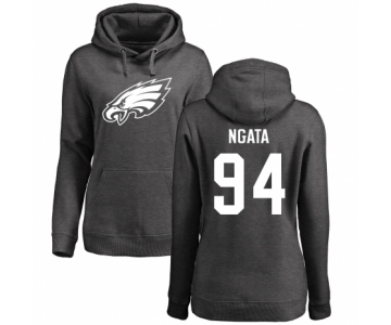 Women's Nike Philadelphia Eagles #94 Haloti Ngata Ash One Color Pullover Hoodie