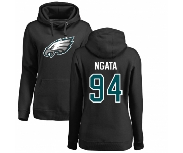 Women's Nike Philadelphia Eagles #94 Haloti Ngata Black Name & Number Logo Pullover Hoodie