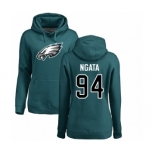 Women's Nike Philadelphia Eagles #94 Haloti Ngata Green Name & Number Logo Pullover Hoodie