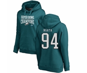 Women's Nike Philadelphia Eagles #94 Haloti Ngata Green Super Bowl LII Champions Pullover Hoodie