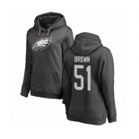 Women's Philadelphia Eagles #51 Zach Brown Ash One Color Pullover Hoodie