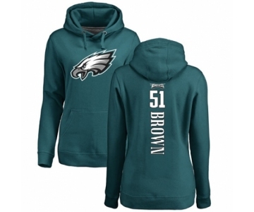 Women's Philadelphia Eagles #51 Zach Brown Green Backer Pullover Hoodie
