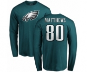 Nike Philadelphia Eagles #80 Jordan Matthews Green Name & Number Logo Long Sleeve T-Shirt