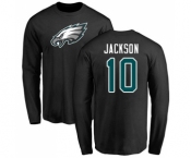 Philadelphia Eagles #10 DeSean Jackson Black Name & Number Logo Long Sleeve T-Shirt