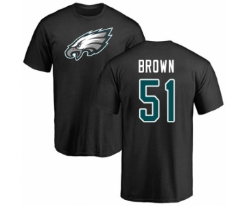 Philadelphia Eagles #51 Zach Brown Black Name & Number Logo T-Shirt