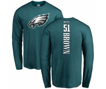 Philadelphia Eagles #51 Zach Brown Green Backer Long Sleeve T-Shirt