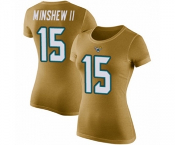 Football Women's Jacksonville Jaguars #15 Gardner Minshew II Gold Rush Pride Name & Number T-Shirt