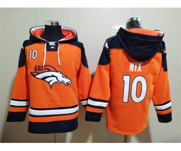 Men's Denver Broncos #10 Bo Nix Orange Ageless Must-Have Lace-Up Pullover Hoodie