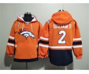 Men's Denver Broncos #2 Pat Surtain II Orange Ageless Must-Have Lace-Up Pullover Hoodie
