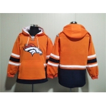 Men's Denver Broncos Blank Orange Ageless Must-Have Lace-Up Pullover Hoodie