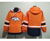 Men's Denver Broncos Blank Orange Ageless Must-Have Lace-Up Pullover Hoodie