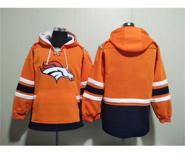 Men's Denver Broncos Blank Orange Ageless Must-Have Lace-Up Pullover Hoodie