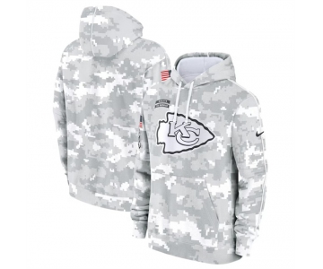 Men's Kansas City Chiefs 2024 Arctic Camo Salute To Service Club Fleece Pullover Hoodie