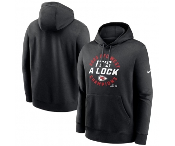 Men's Kansas City Chiefs Black 2023 AFC West Division Champions Locker Room Trophy Collection Pullover Hoodie