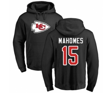 NFL Nike Kansas City Chiefs #15 Patrick Mahomes Black Name & Number Logo Pullover Hoodie
