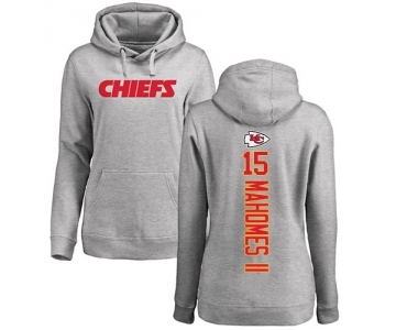 NFL Women's Nike Kansas City Chiefs #15 Patrick Mahomes II Ash Backer Pullover Hoodie