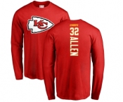 Football Kansas City Chiefs #32 Marcus Allen Red Backer Long Sleeve T-Shirt