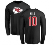 NFL Nike Kansas City Chiefs #10 Tyreek Hill Black Name & Number Logo Long Sleeve T-Shirt