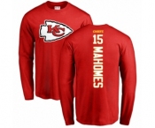 NFL Nike Kansas City Chiefs #15 Patrick Mahomes Red Backer Long Sleeve T-Shirt