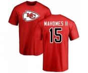 SNFL Nike Kansas City Chiefs #15 Patrick Mahomes II Red Name & Number Logo T-Shirt