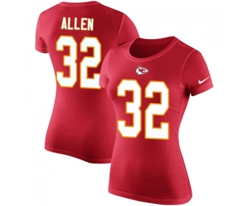 Football Women's Kansas City Chiefs #32 Marcus Allen Red Rush Pride Name & Number T-Shirt