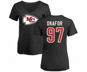 Football Women's Kansas City Chiefs #97 Alex Okafor Black Name & Number Logo Slim Fit T-Shirt