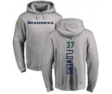 Football Seattle Seahawks #37 Tre Flowers Ash Backer Pullover Hoodie