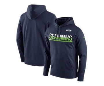 Men's Seattle Seahawks Nike College Navy Sideline Circuit Pullover Performance Hoodie