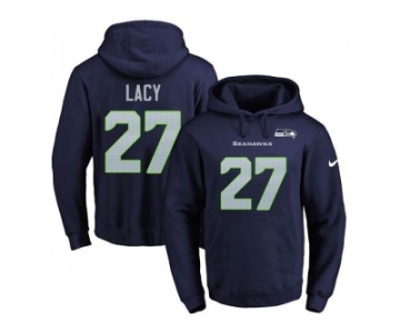 Nike Seattle Seahawks #27 Eddie Lacy Navy Blue Name & Number Pullover NFL Hoodie