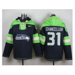 Nike Seattle Seahawks #31 Kam Chancellor Steel Blue Player Pullover Hoodie