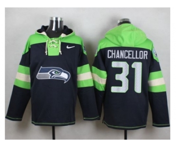 Nike Seattle Seahawks #31 Kam Chancellor Steel Blue Player Pullover Hoodie