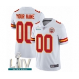 Men's Kansas City Chiefs Customized White Vapor Untouchable Custom Limited Super Bowl LIV Bound Football Jersey